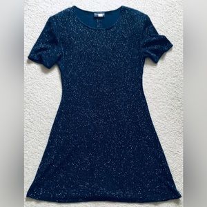 Vintage Hampton Nites Metallic Short Sleeve Cocktail Dress